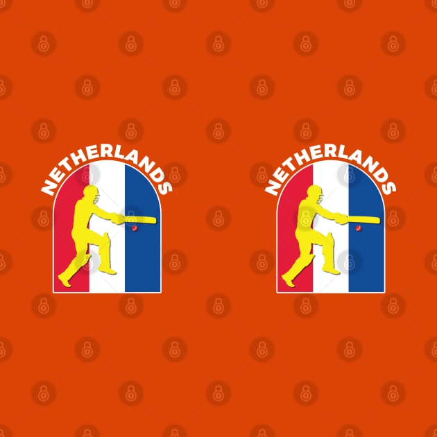 Netherlands Cricket Batsman Netherlands Flag by DPattonPD