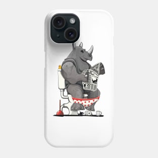 Rhino on the Toilet Phone Case