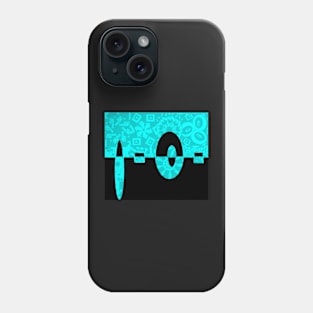 Pattern black, turquoise Phone Case