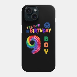 9 years old Tie dye Birthday boy Phone Case