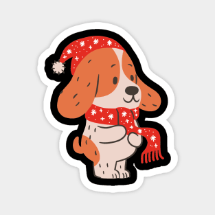 Christmas dog santa hat -dogs pets Magnet