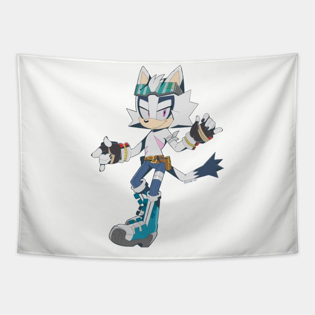 Cat sports Tapestry by waitochan