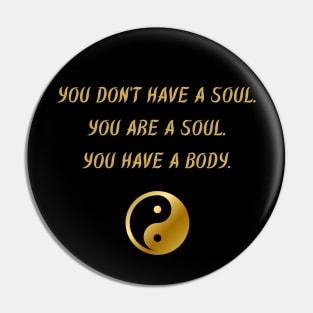 You Don't Have A Soul. You Are A Soul. You Have A Body. Pin