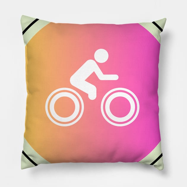 Cycling Modern Design Pillow by Hastag Pos