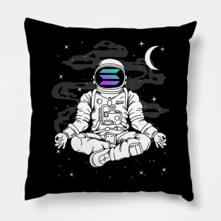 Astronaut Yoga Solana SOL Coin To The Moon Crypto Token Cryptocurrency Blockchain Wallet Birthday Gift For Men Women Kids Pillow