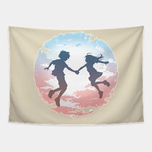 Couple Flying Tapestry