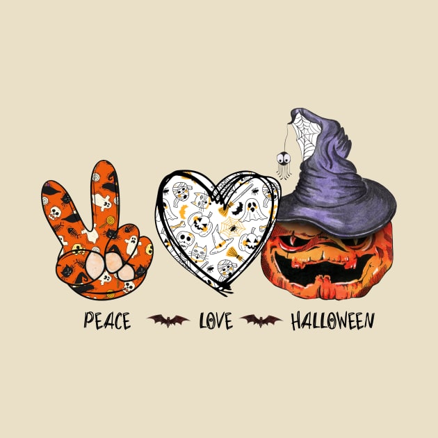 Peace Love Halloween by LMW Art