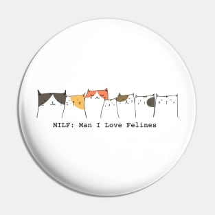 Minimalistic Man I Love Feline Pin