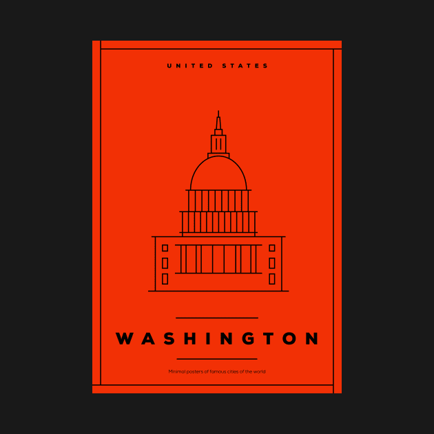 Washington DC Minimal Poster by kursatunsal