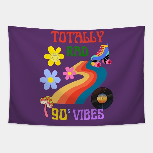 Totally Rad, 90s vibes Tapestry by Rc tees