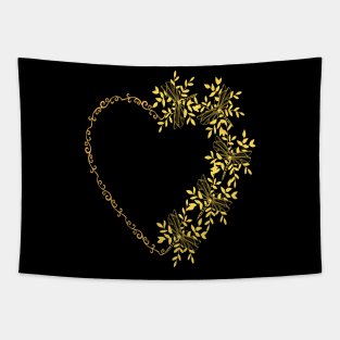 Cute colorful heart with dragonflies Tapestry