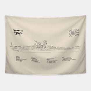 Yamato Battleship of the Imperial Japanese Navy - SDpng Tapestry