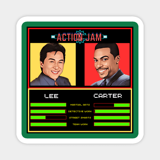 Action Jam - Carter vs Lee - Rush Hour Edition Magnet by M.I.M.P.