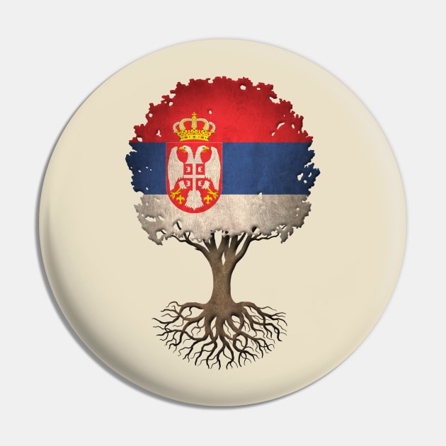 Tree of Life with Serbian Flag Pin by jeffbartels