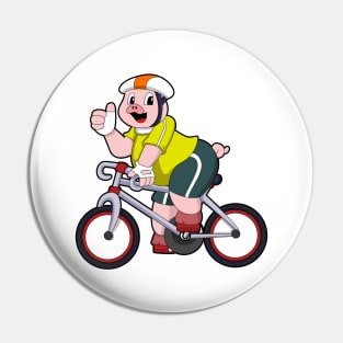 Pig with Bicycle & Helmet Pin
