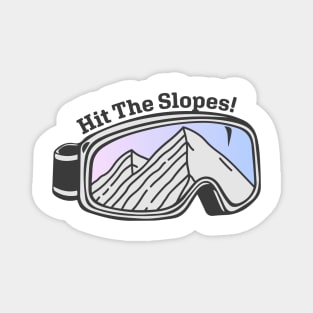 Sunset Mountain Ski Goggles | Hit The Slopes! Magnet