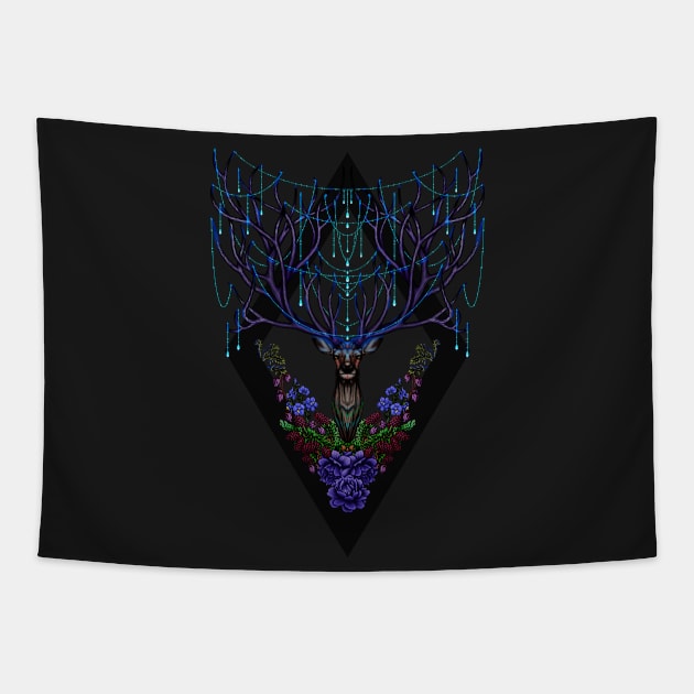 Deer in space Tapestry by HiddenKatrin