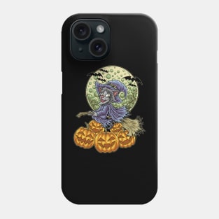 Cat Witch Halloween Pumpkin for Cat Lover Phone Case