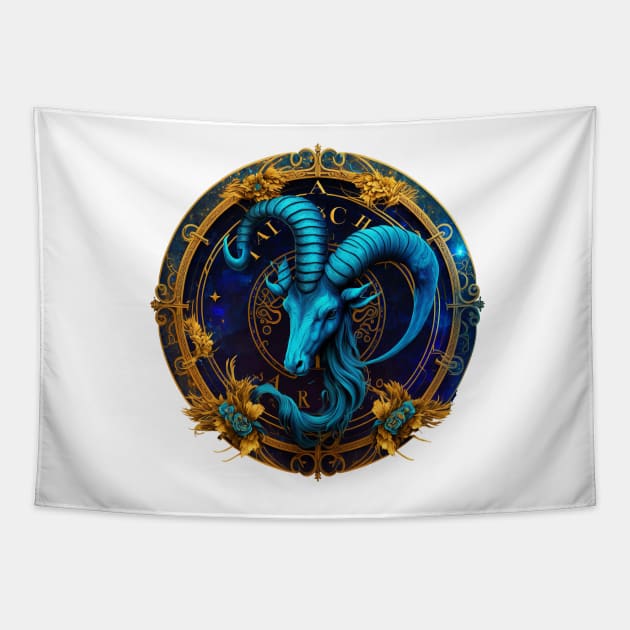 Capricorn The Goat Zodiac Star Sign Tapestry by Sarahmw