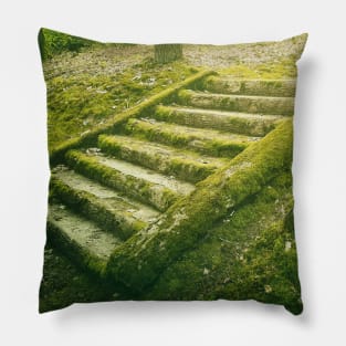 green moss stair steps Pillow