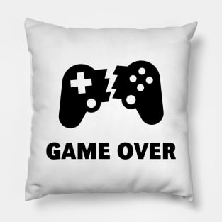 Broken Controller – Game Over (Gamer / Finish / Black) Pillow