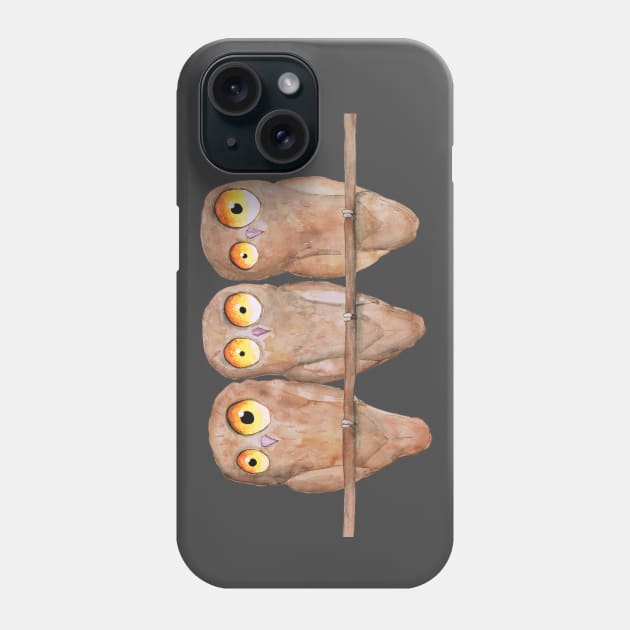 Three owls Phone Case by Bwiselizzy