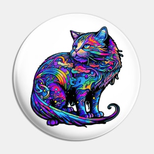 Colorful melting Cat design #3 Pin