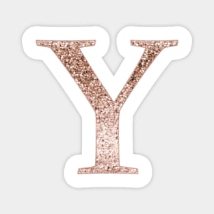 Y rose gold glitter monogram letter Magnet