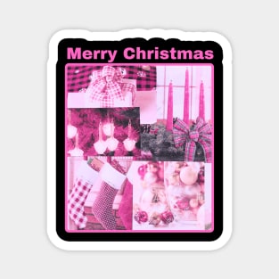 Merry Pink Christmas Magnet