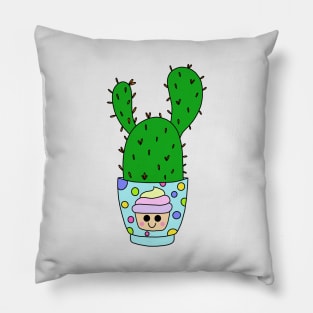 Cute Cactus Design #189: Angel Wings Cactus In Cupcake Pot Pillow