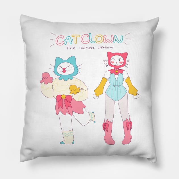 cat clown the ultimate life form Pillow by socialllama