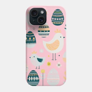 Nordic style Easter Chick and Eggs Design Phone Case
