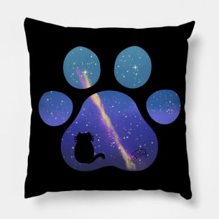 Galaxy Cat Paw Print Pillow