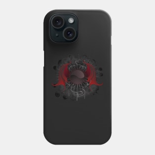 Gothic round banner with the red wings dragon Phone Case