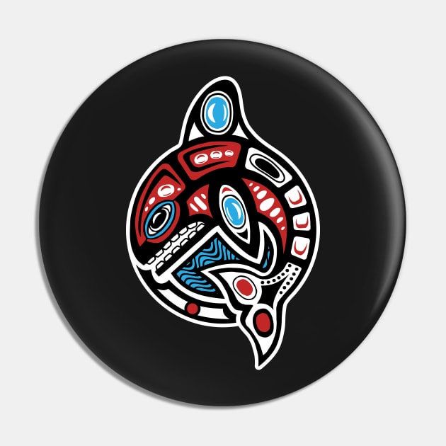 Orca Shamanic Animal Emblem Pin by Quire