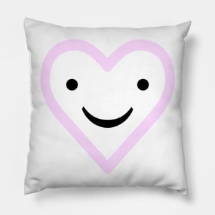 Pink Smiling Heart Simple Kawaii Design Pillow