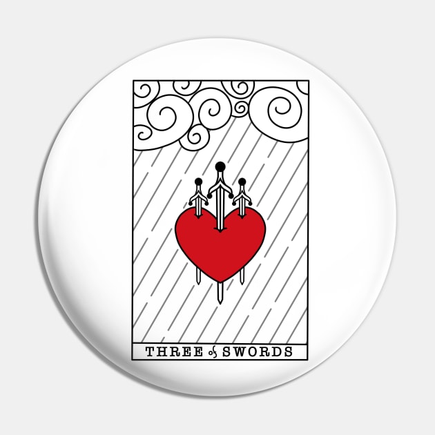 Three of swords tarot card minimalistic design light version Pin by SosiCreatesArt