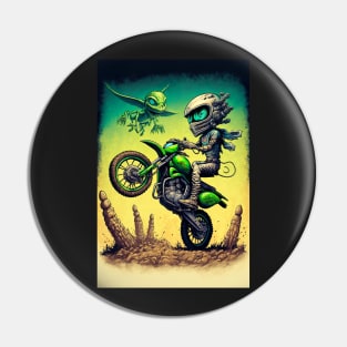 Monster Riding Dirt Bike Anime Style Pin