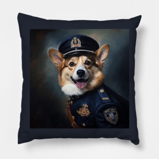 Police Officer Corgi Pillow