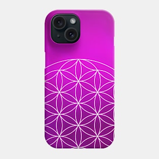 Flower of Life Pattern in Violet Background Phone Case