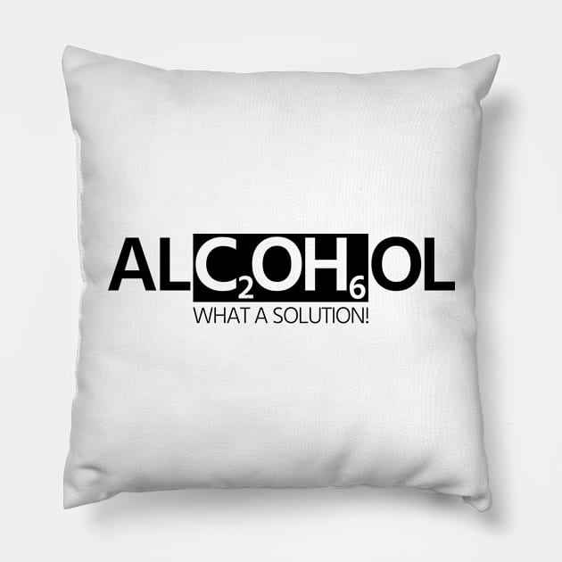 Cool Alcohol What A Solution Chemical Formula Pillow by peter2art