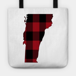 Vermont in Red Plaid Tote