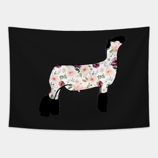 Watercolor Floral Market Wether Lamb Silhouette 2 - NOT FOR RESALE WITHOUT PERMISSION Tapestry