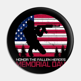 Honor The Fallen Heroes Memorial Day US Flag Pin