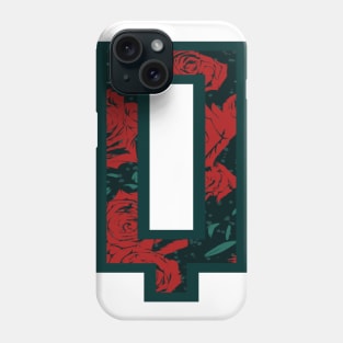 Modern Rose Floral Initial Name Alphabet - Letter Q Phone Case