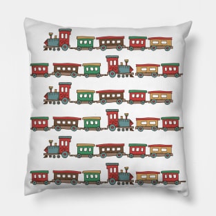 Cartoon Christmas Train Pillow