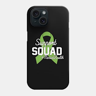 Support Squad Mental Health Awareness Lime Green Ribbon Phone Case