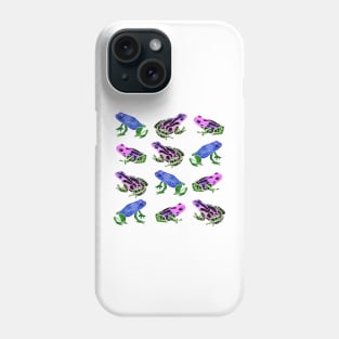 Watercolor Rainbow Poison Dart Frogs - Pastel Phone Case