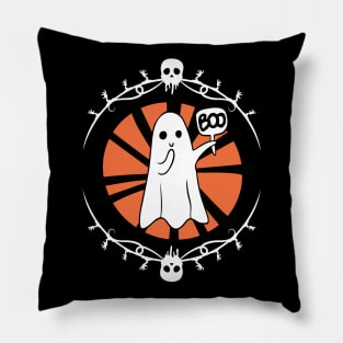 Halloween Cute Ghost Boo Sign Pillow