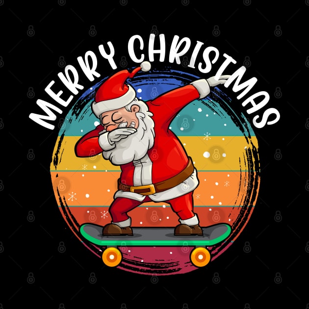 Santa Skateboarder Happy Christmas Merry Christmas Christmas Event Christmas Present Gift for Family for Dad for Mom for Friends for Kids by Abdelouafi Abajy